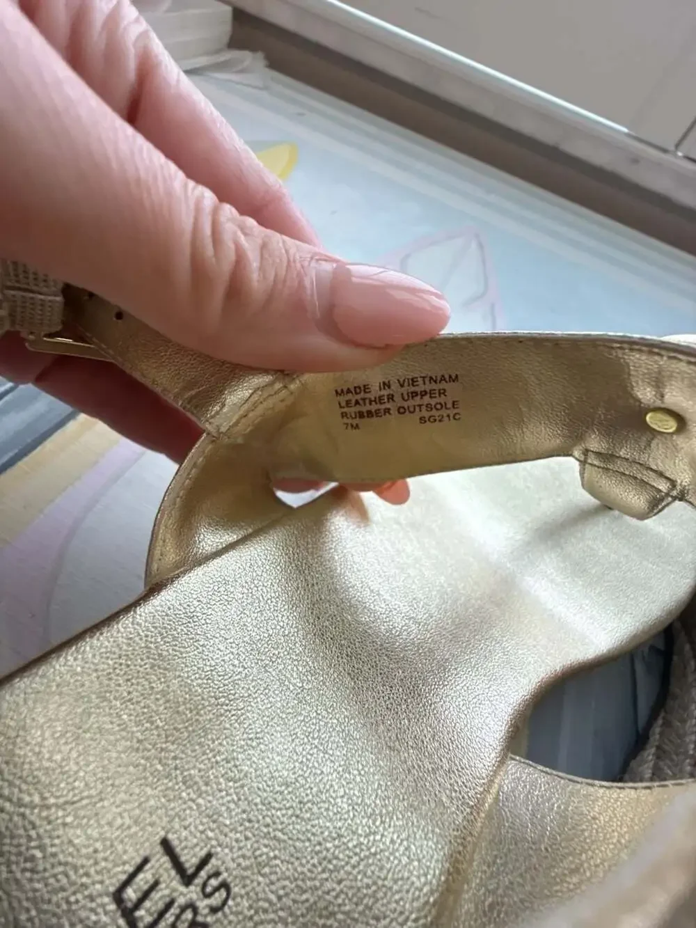 Michael Kors Roxane Metallic Gold T-Strap Espadrille Wedge Sandals